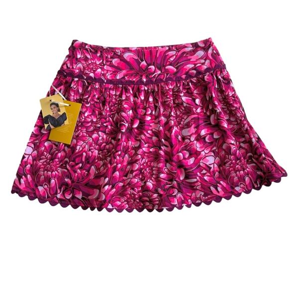 Kika Vargas X Target Skirt Pink Mum Floral Scalloped Edges Pockets Mini Size 8 - Picture 7 of 12
